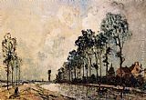 Johan Barthold Jongkind Canvas Paintings - The Oorcq Canal, Aisne